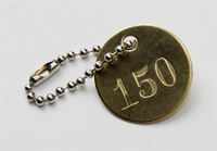 #T1 Key Tag shown with Ball Chain