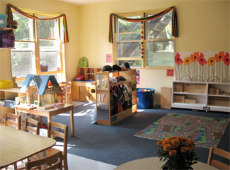 Classroom with wall flowers